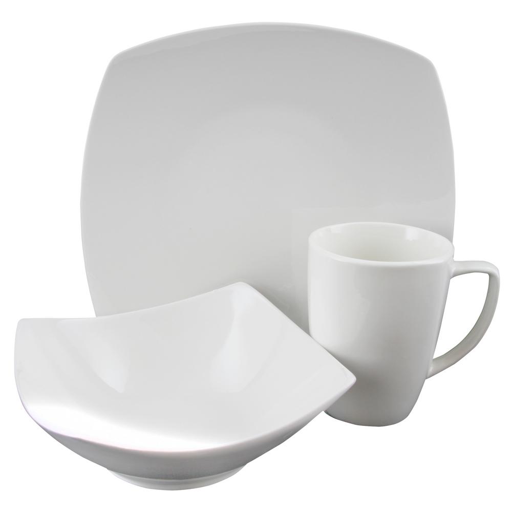 White Gibson Home 16 Piece Zen Buffetware Dinnerware Set