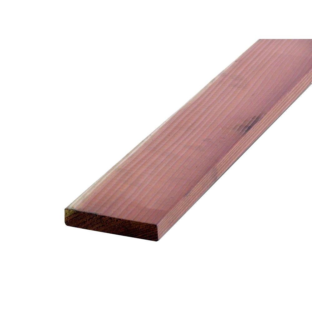 Redwood B Grade Board (Common: 5/8 In. X 3 3/8 In. X 8 Ft.; Actual: 0. ...