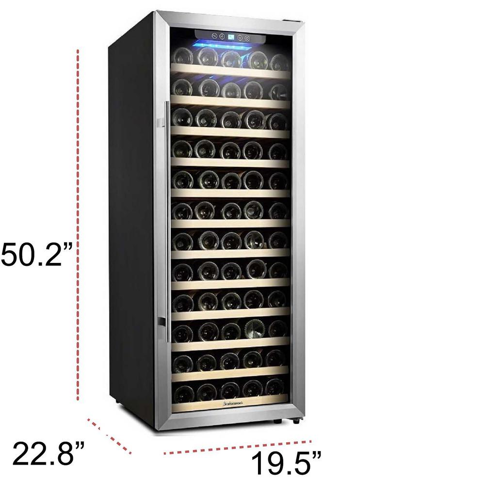 Kalamera 80 Bottle Single Zone Freestanding Compressor Wine Cooler Krc 85szf The Home Depot