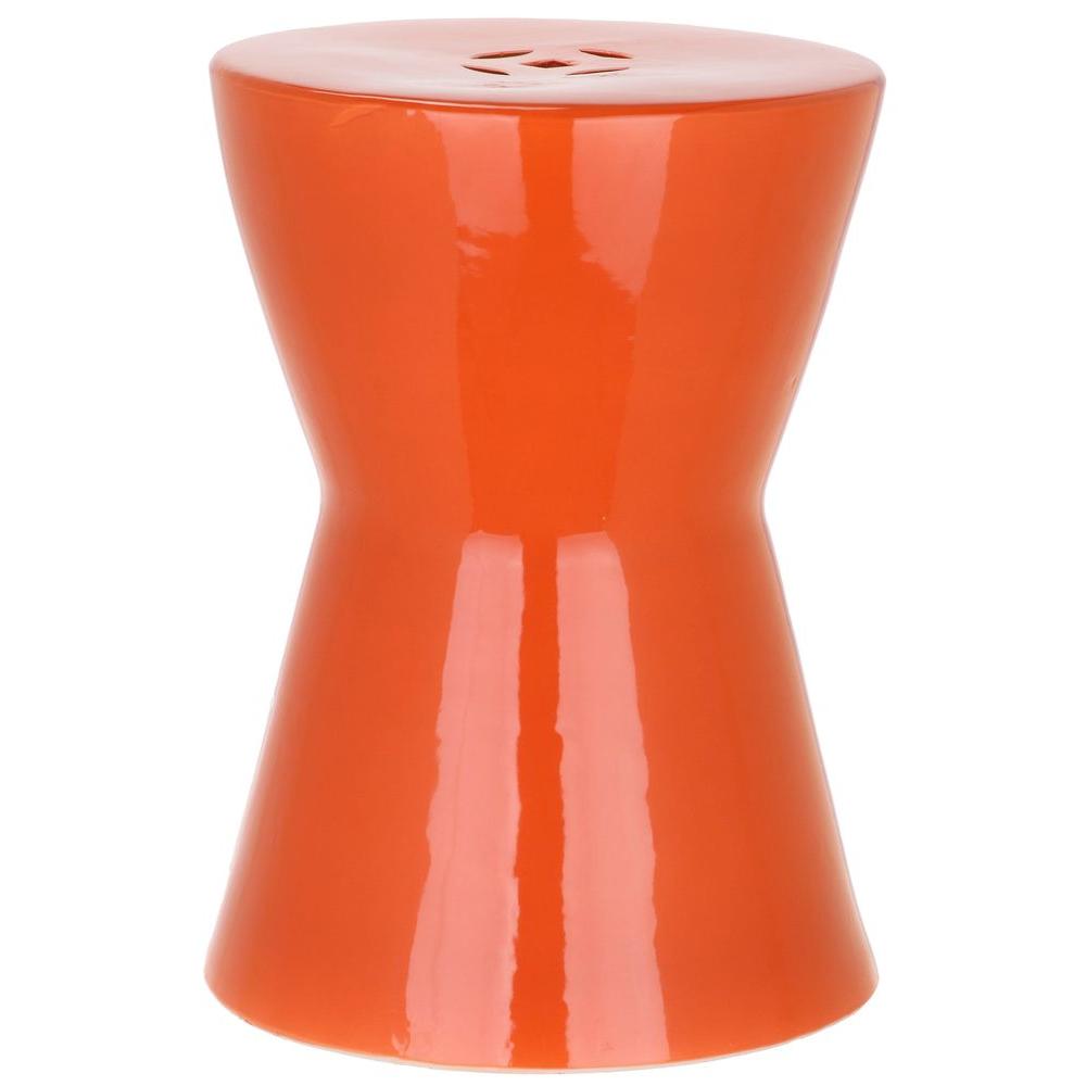 Safavieh Liana Orange Ceramic Garden Stool Acs4541d The Home Depot