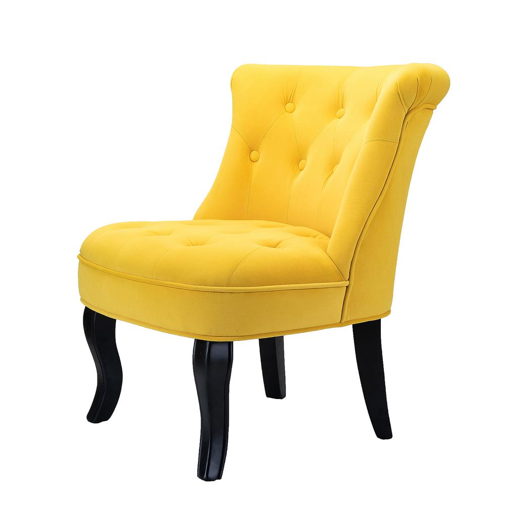 JAYDEN CREATION Jane Yellow Tufted Accent ChairMA32883YELLOW The