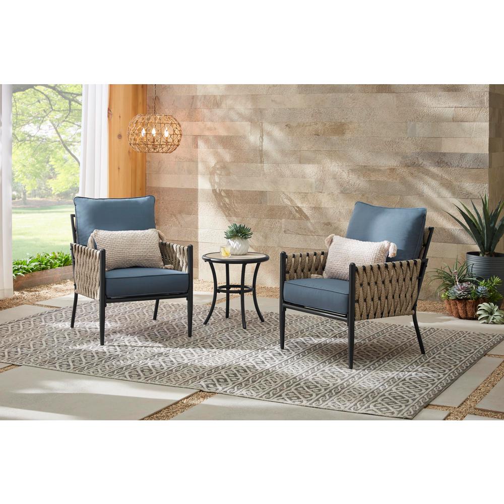 Hampton Bay Dockview 3 Piece Metal Outdoor Patio Bistro Set With