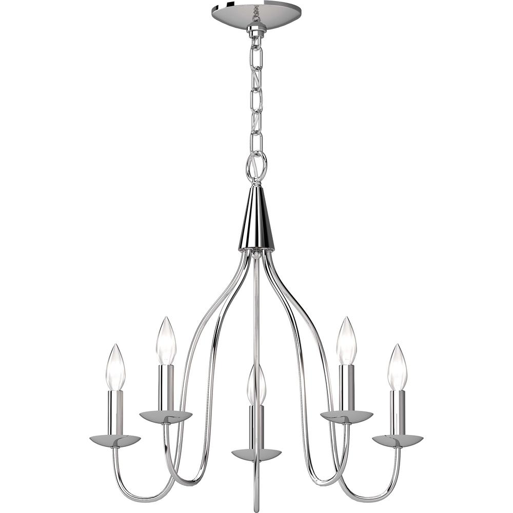 Volume Lighting Windsor 5 Light Chrome Chandelier 3055 3 The Volume Lighting Windsor 5 Light Chrome