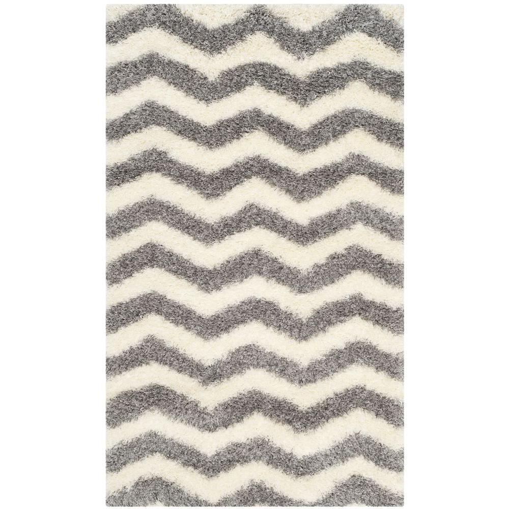 Safavieh Montreal Shag Grey/Ivory 3 ft. x 5 ft. Area RugSGM832D3