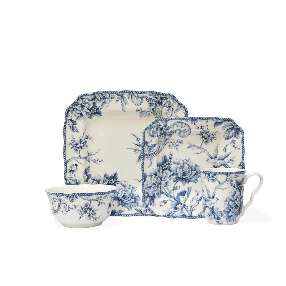 222 Fifth 16-Piece Adelaide Blue and White Dinnerware Set ... 222 Fifth 16-Piece Adelaide Blue and White Dinnerware Set ...