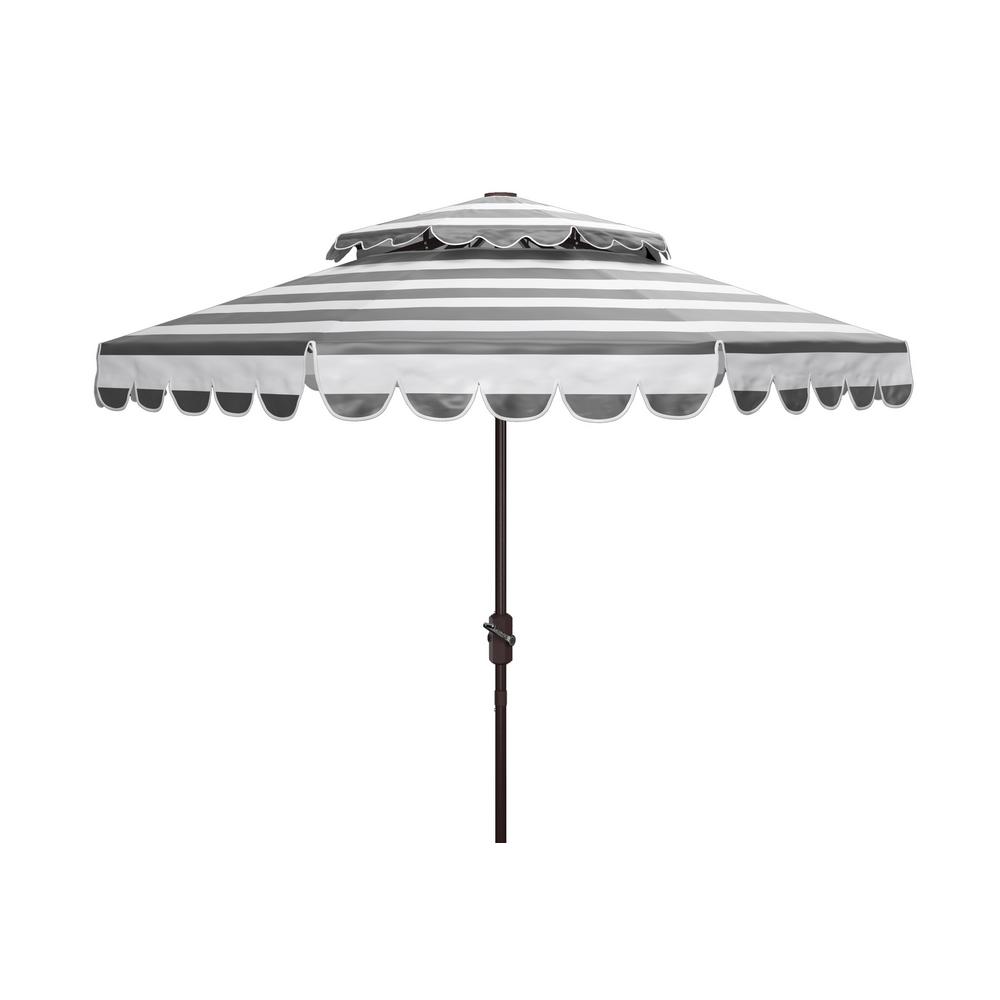 Safavieh Vienna 9 Ft Aluminum Market Tilt Patio Umbrella In Black White Pat8211d The Home Depot