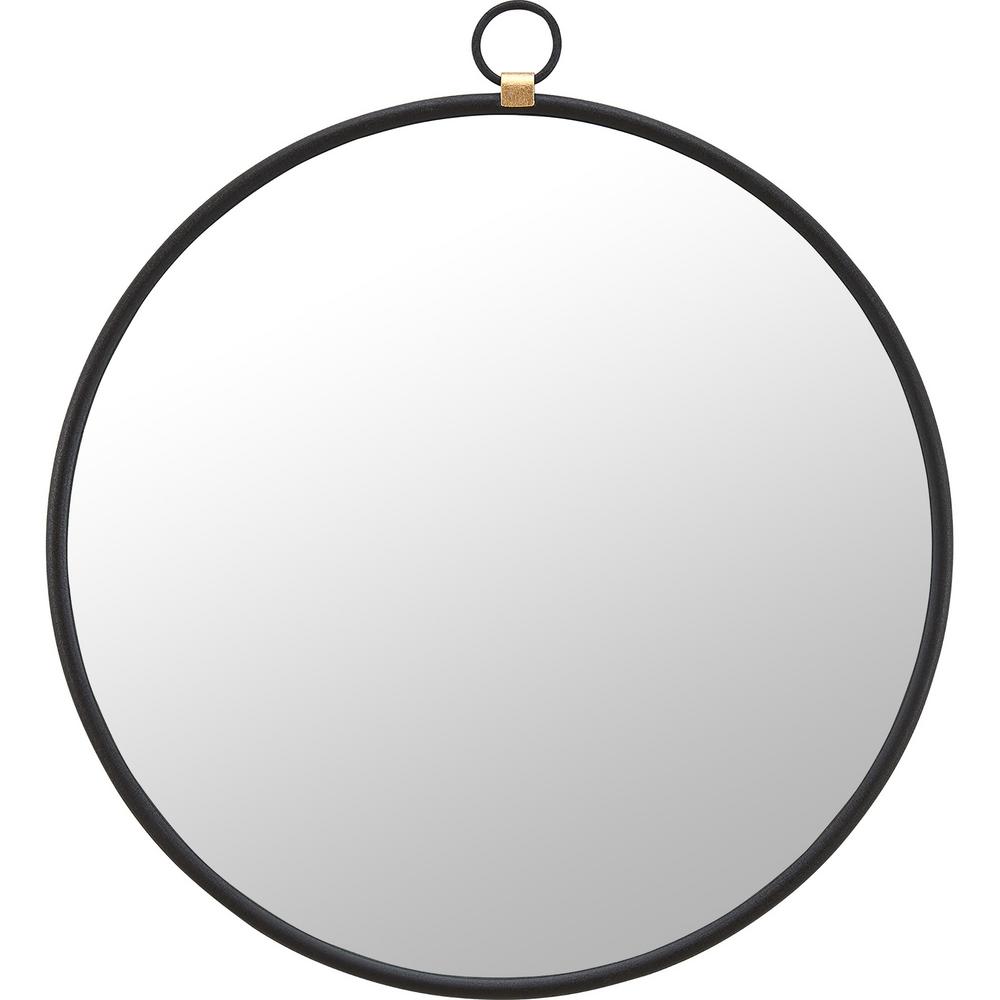 FirsTime & Co. Medium Round Satin Black Modern Mirror (36 in. H x 1 in