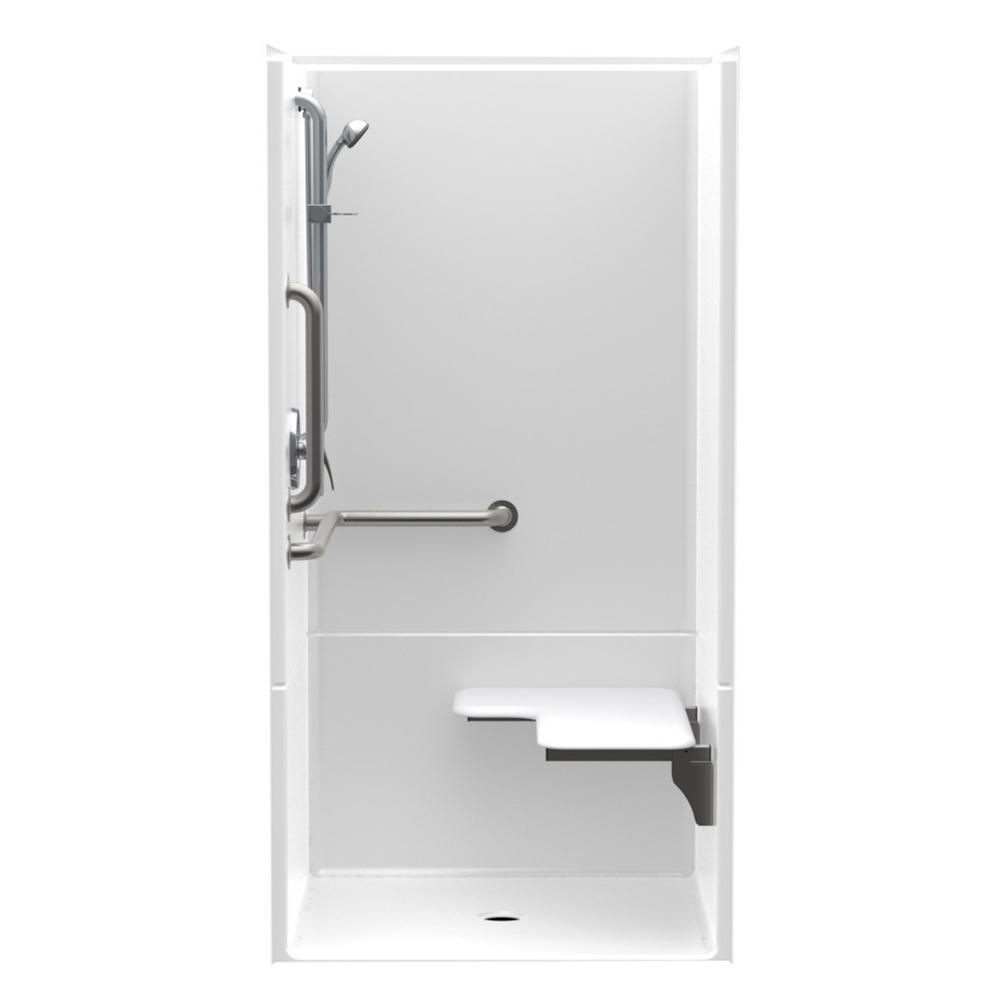 Aquatic Accessible AcrylX 36 in. x 36 in. x 75 in. 1Piece Shower Stall