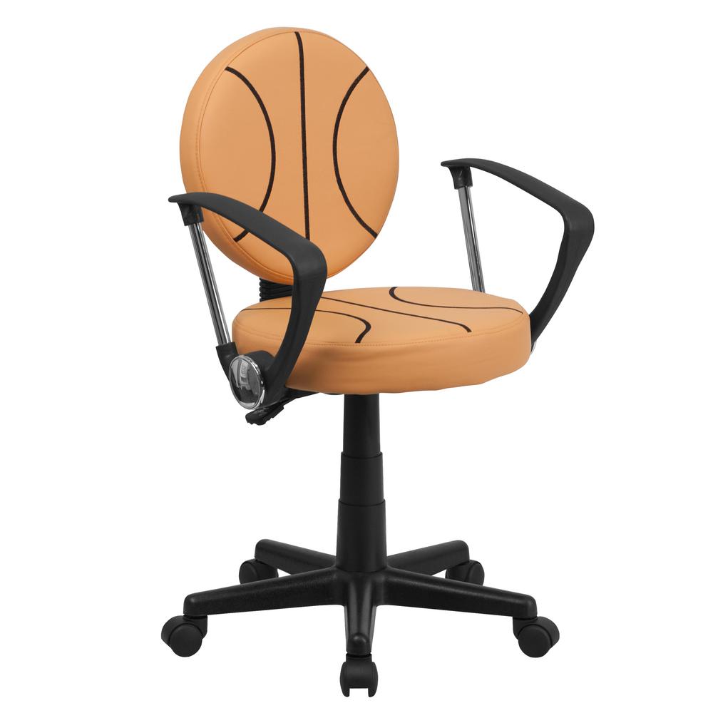 Flash Furniture Basketball Orange Task Chair with ArmsBT6178BSKTA
