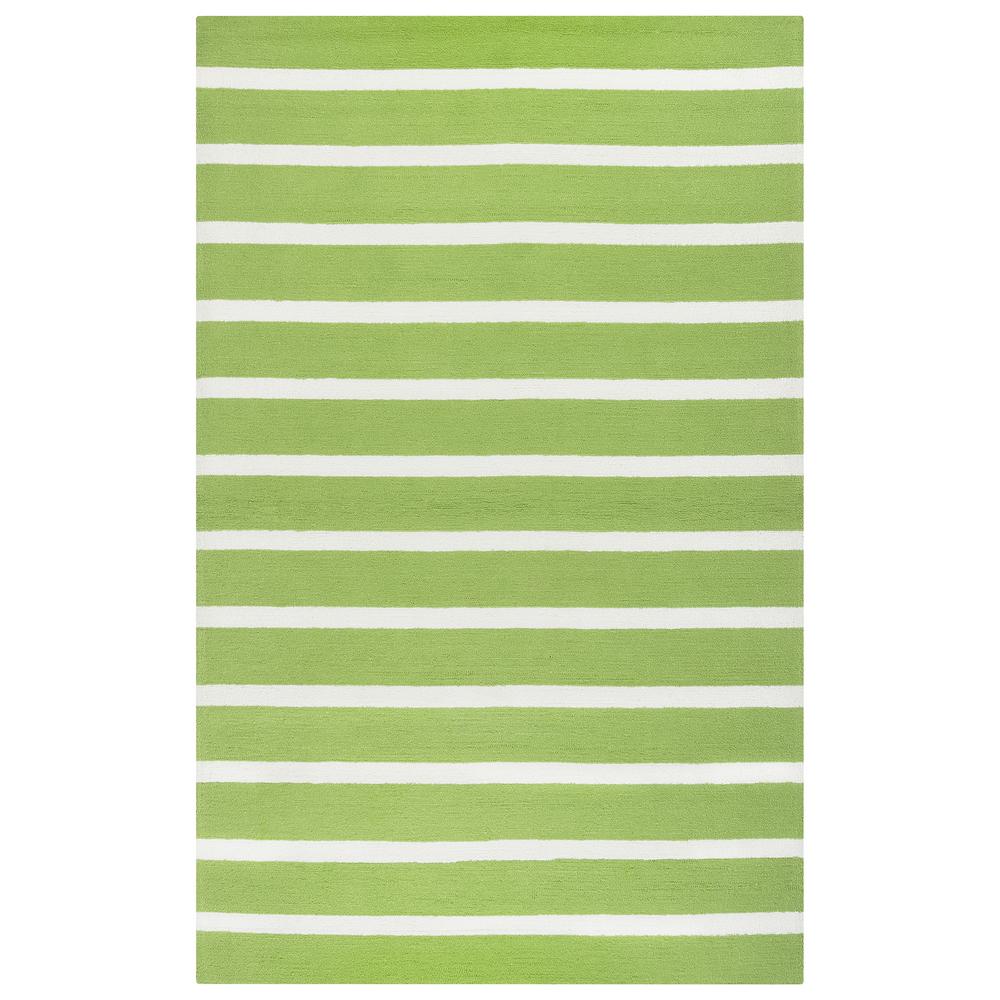 Rizzy Home Azzura Hill Lime Green Striped 5 Ft X 8 Indoor Outdoor Area Rug