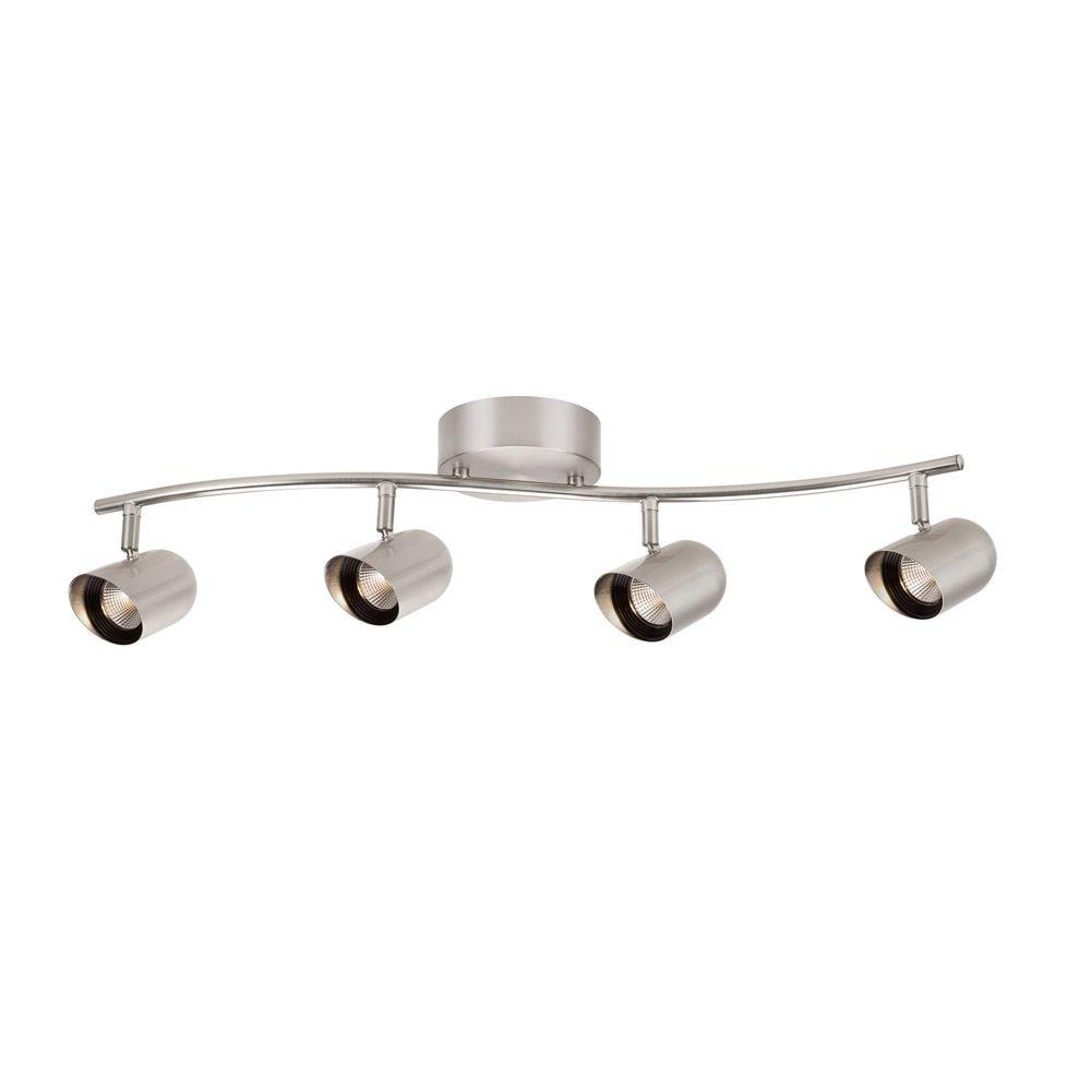 Hampton Bay 4Light Brushed Nickel LED Dimmable Fixed Track Lighting
