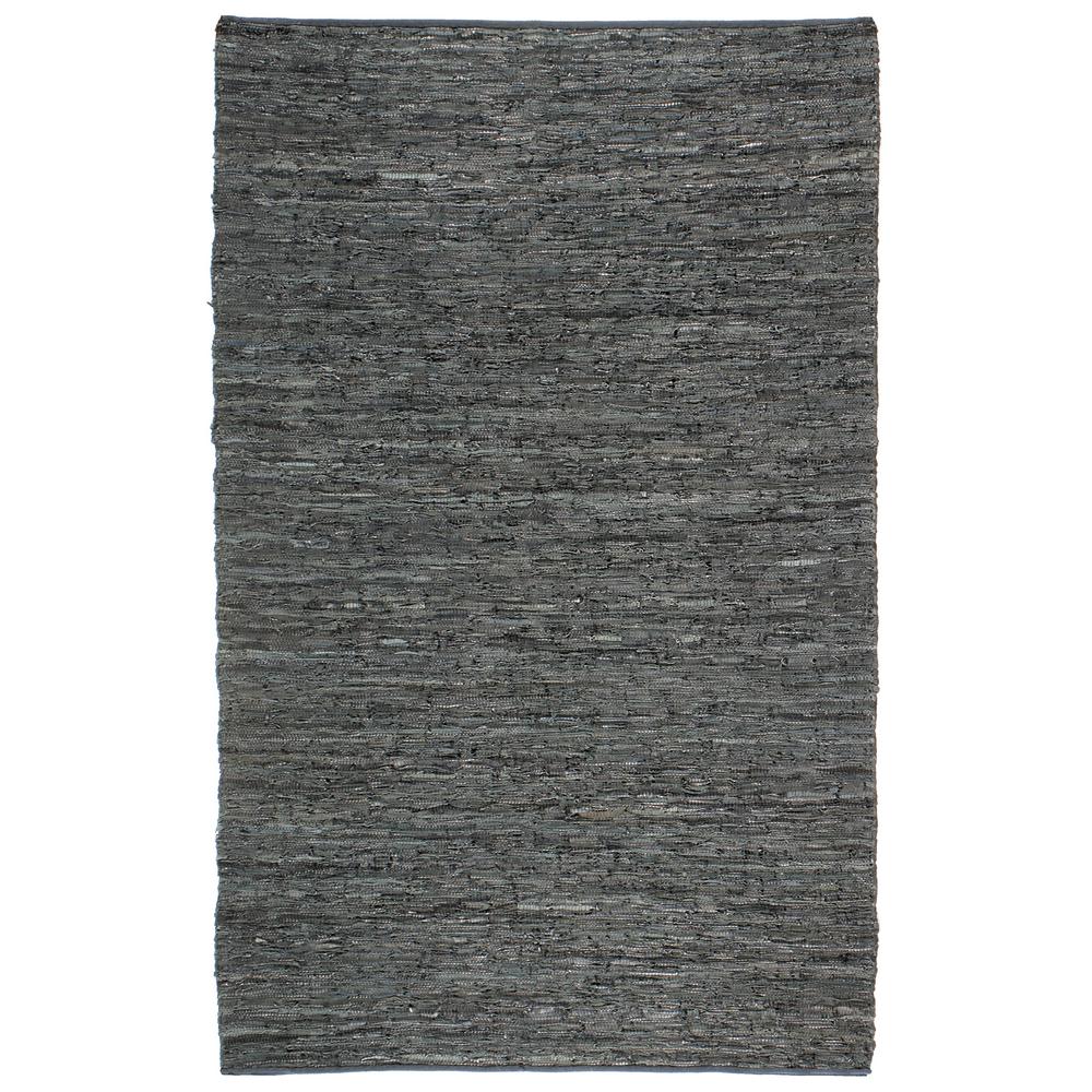 UPC 692789803035 product image for Black Leather 4 ft. x 6 ft. Area Rug | upcitemdb.com