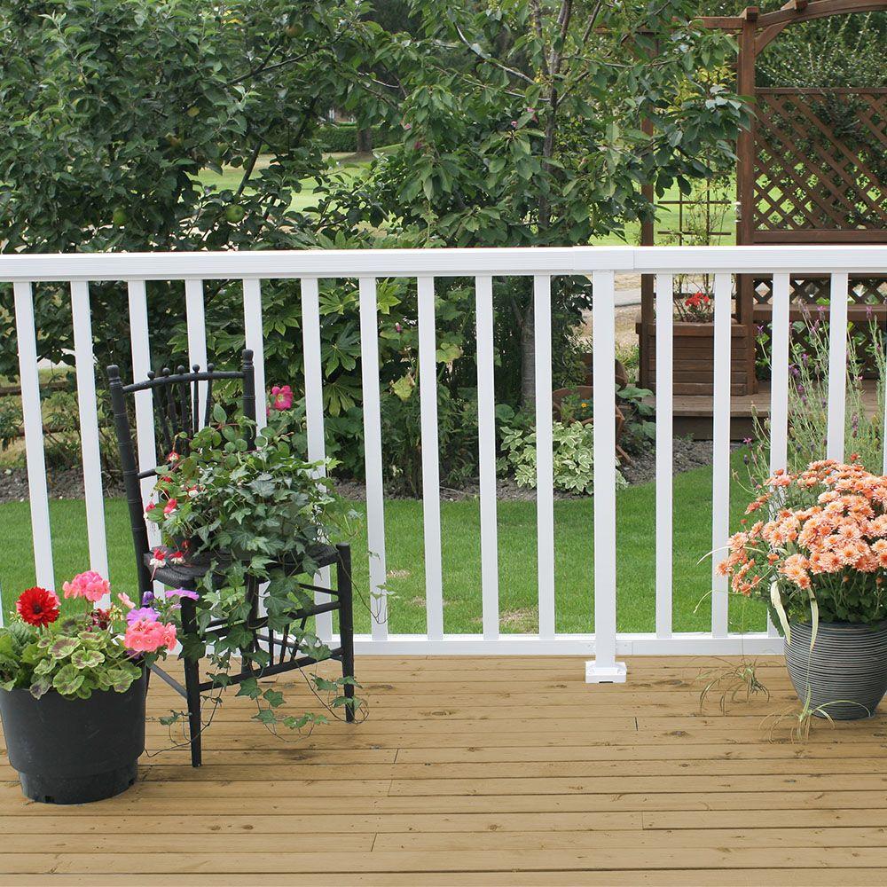 Peak Aluminum Railing 4 Ft White Aluminum Hand And Base Rail