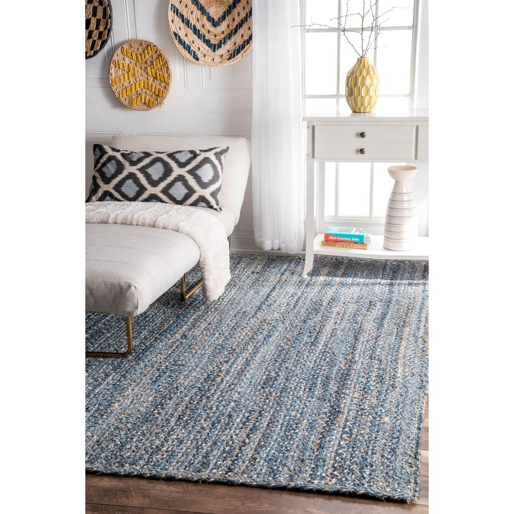 Nuloom Otelia Solid Jute Denim 3 Ft X 5 Area Rug Asdr01a 305 Nuloom Otelia Solid Jute Denim 3 Ft X