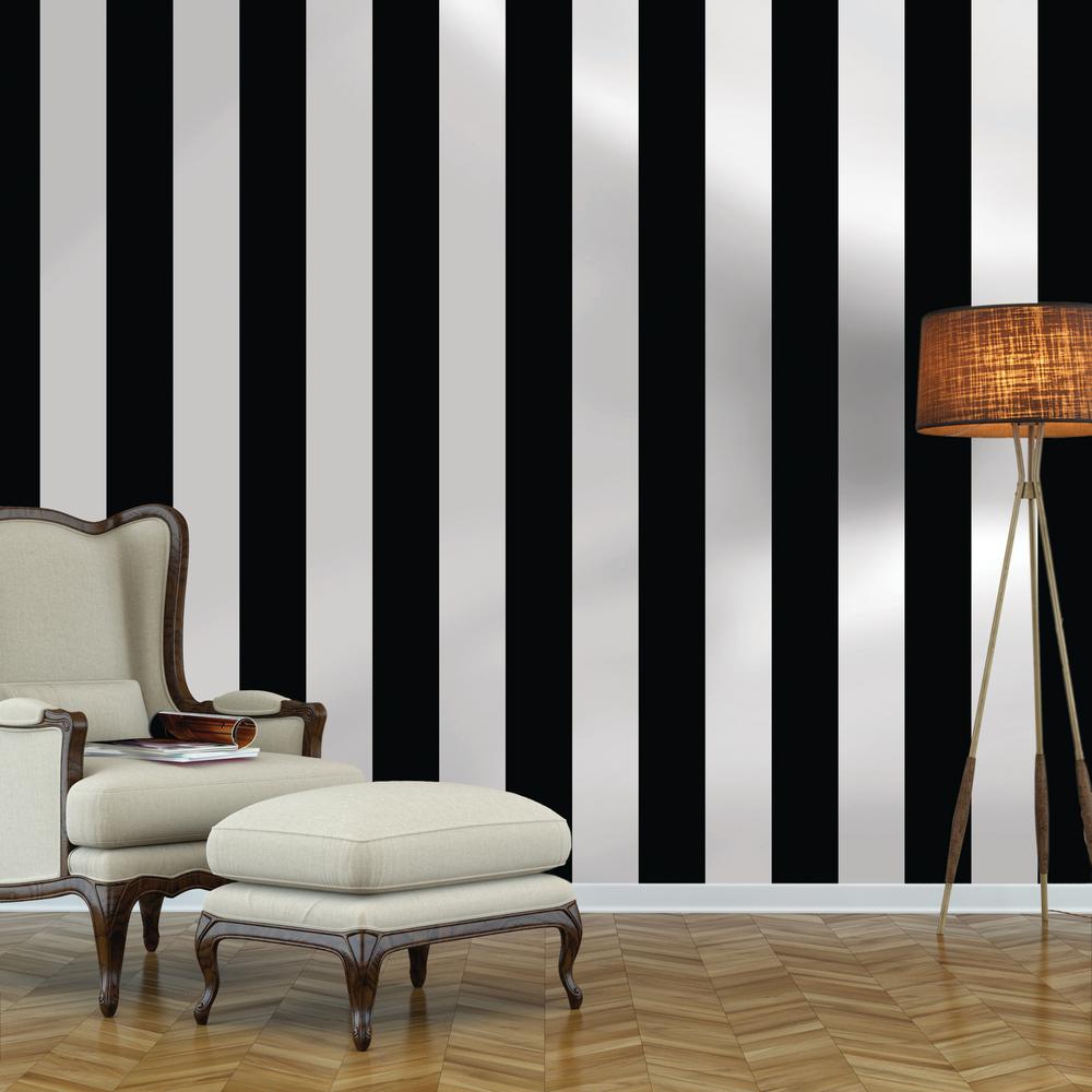 black white striped wallpaper