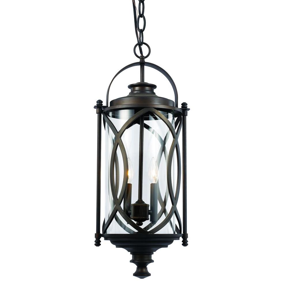 Bel Air Lighting 2 Light Rubbed Oil Bronze Outdoor Crossover Hanging ...