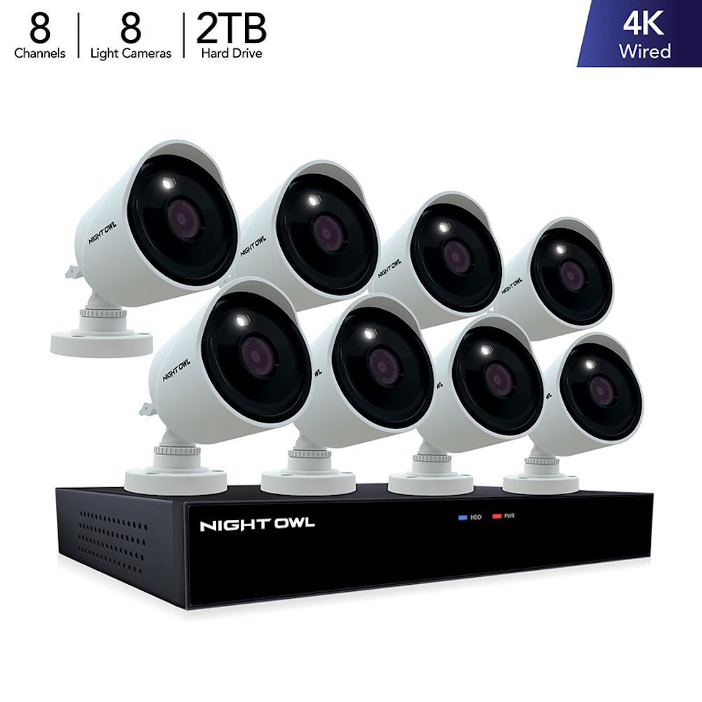 Night Owl 8-Channel 4K 2TB DVR Security Camera System with 8 Spotlight