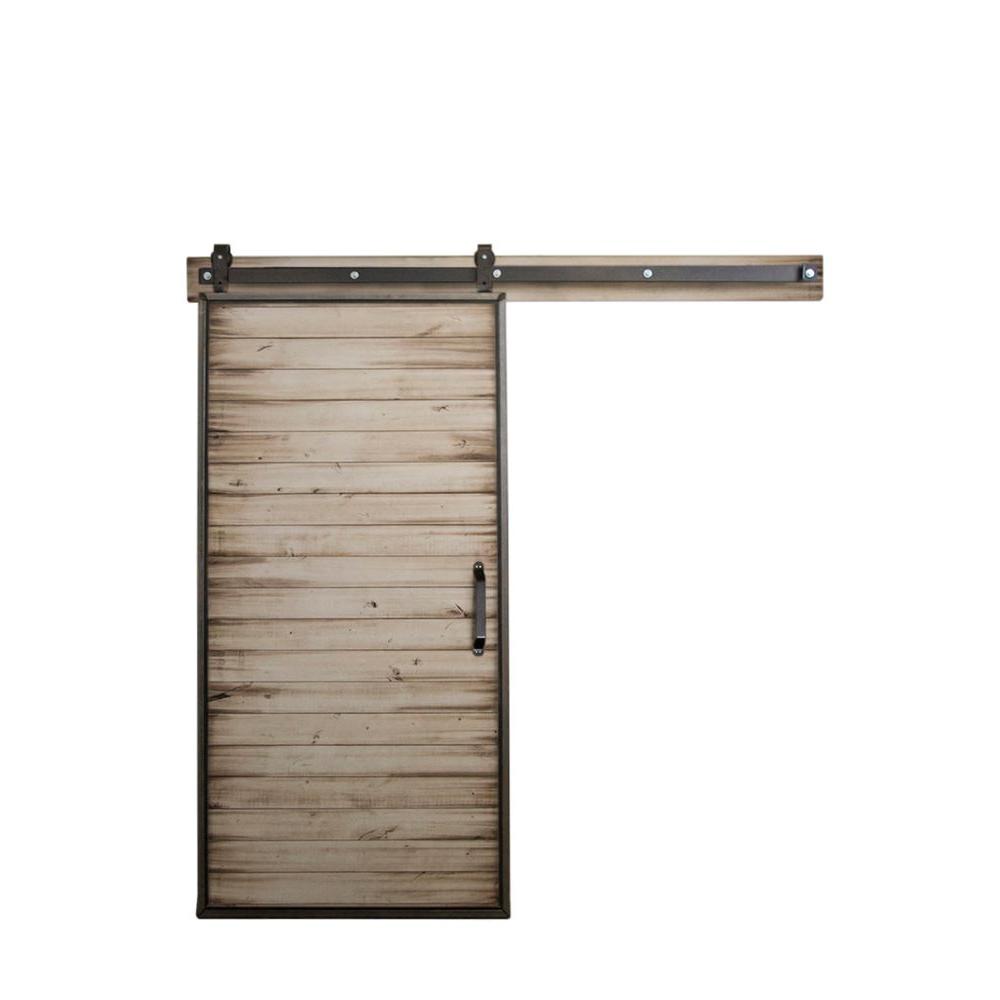 Rustica Hardware 36 in. x 84 in. Mountain Modern White Wash Wood Barn