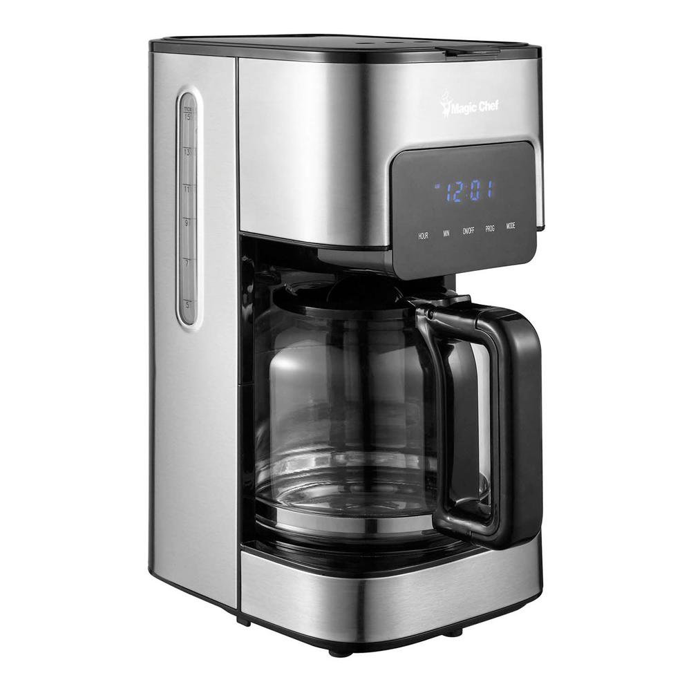 Magic Chef Programmable 12 Cup Coffee Maker Digital Display Stainless