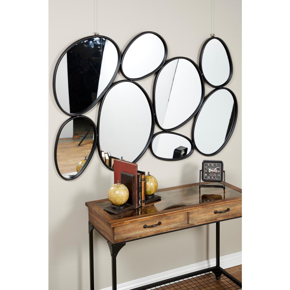 Litton Lane Medium Irregular Black Contemporary Mirror 35 0 In H X 54 0 In W 46262 The Home Depot