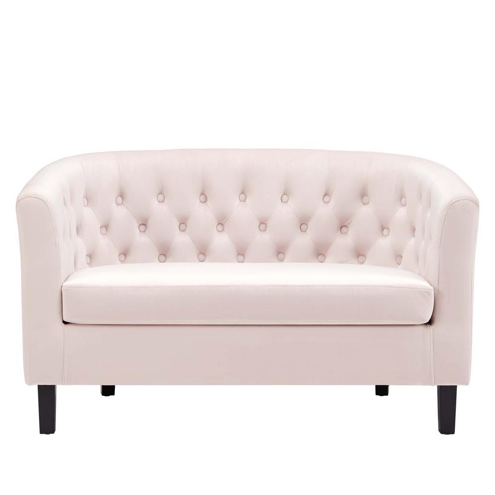 MODWAY Prospect 49 in. Pink Velvet 2Seater Loveseat with Round Arms