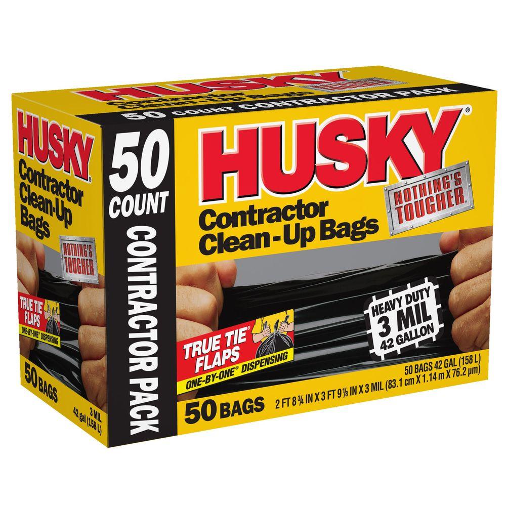 Photo 1 of 42 Gallon Contractor Trash Bag Heavy Duty Garbage Compostable Husky Recyclable
