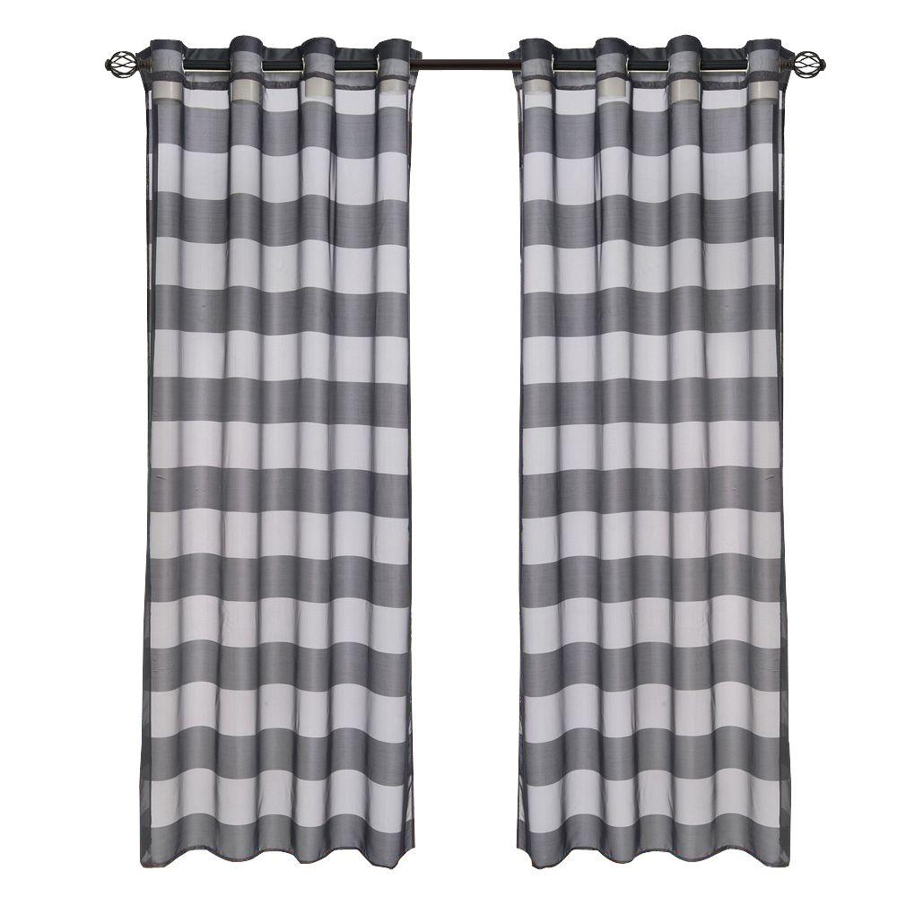 Lavish Home Black Sofia Grommet Curtain Panel 108 In Length 63 Lavish Home Black Sofia Grommet Curtain Panel 108 In Length