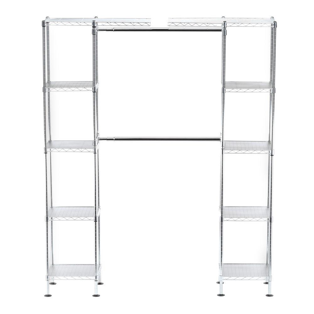 Seville Classics Expandable Closet Organizer She05813bz The Home Depot Seville Classics Expandable Closet Organizer