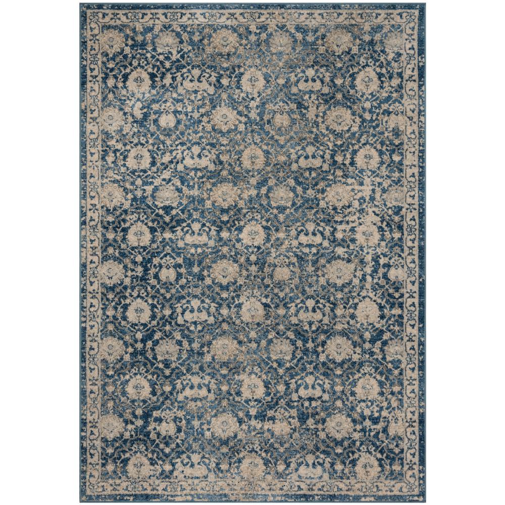 Navy and cream area rug