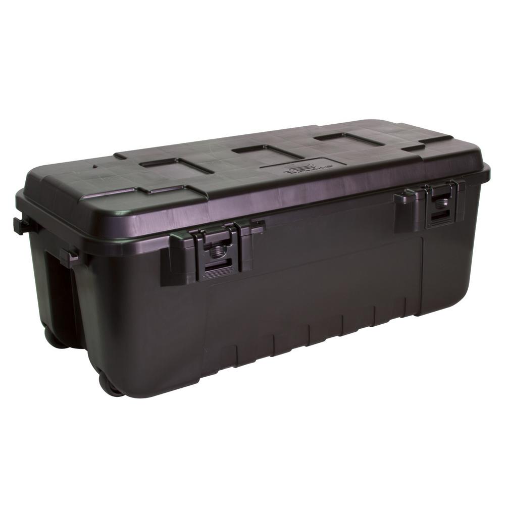 Plastic Storage Trunks Organization The Home Depot Black 108 Quart Waterproof Storage Trunk