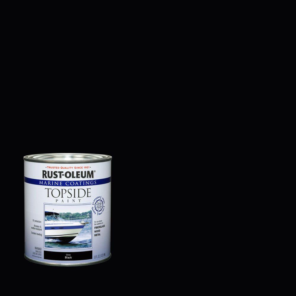 RustOleum Marine 1 qt. Black Gloss Topside Paint207006 The Home Depot