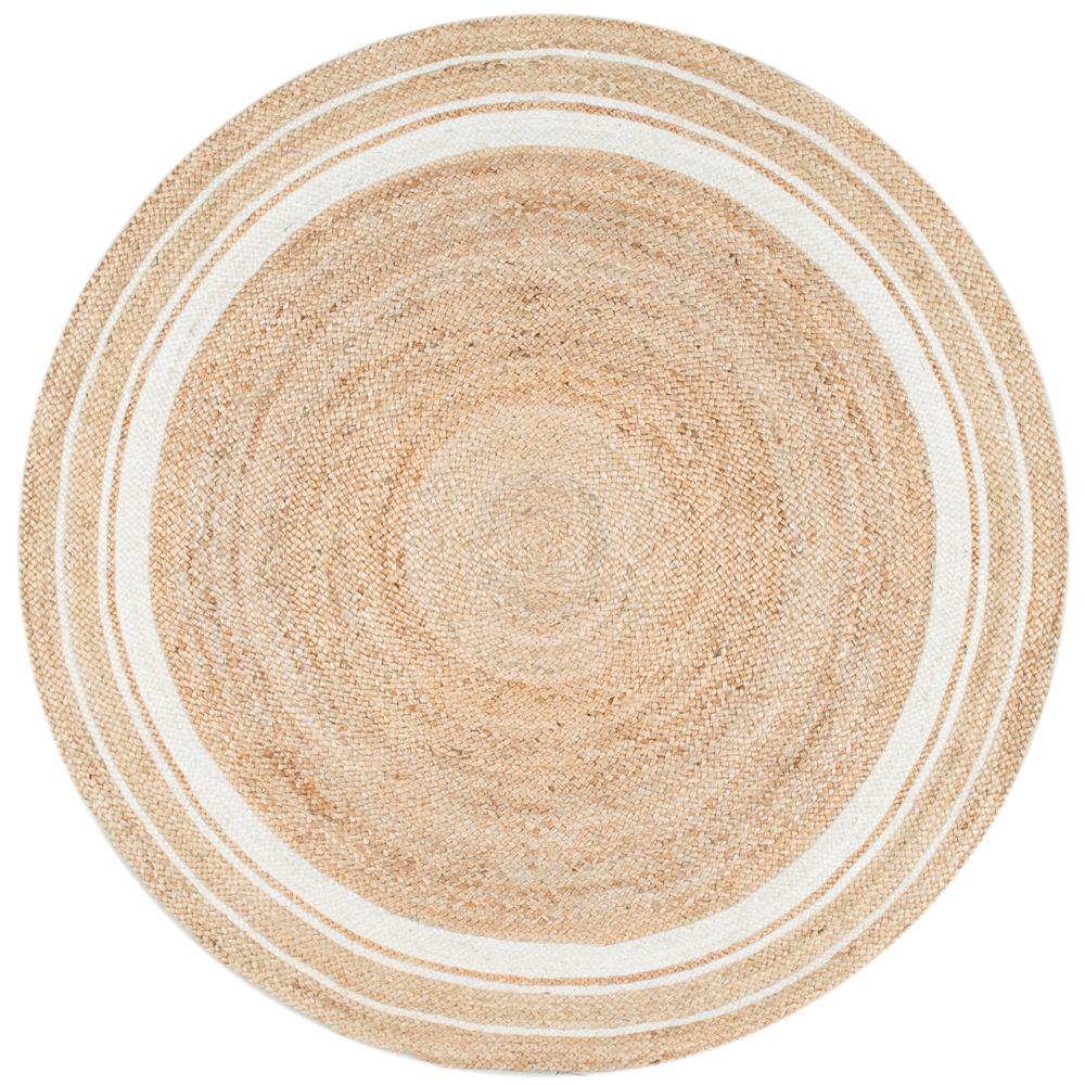 Nuloom Rikki Casual Bordered Jute Off White 6 Ft Round Rug