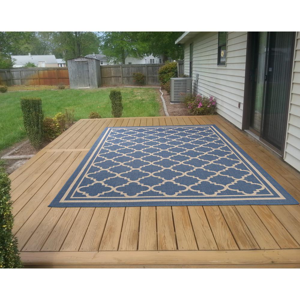 5 X 7 Special S Area Rugs The Home Depot Jardin Collection Moroccan Trellis Design Natural Blue 5 Ft X 7 Indoor