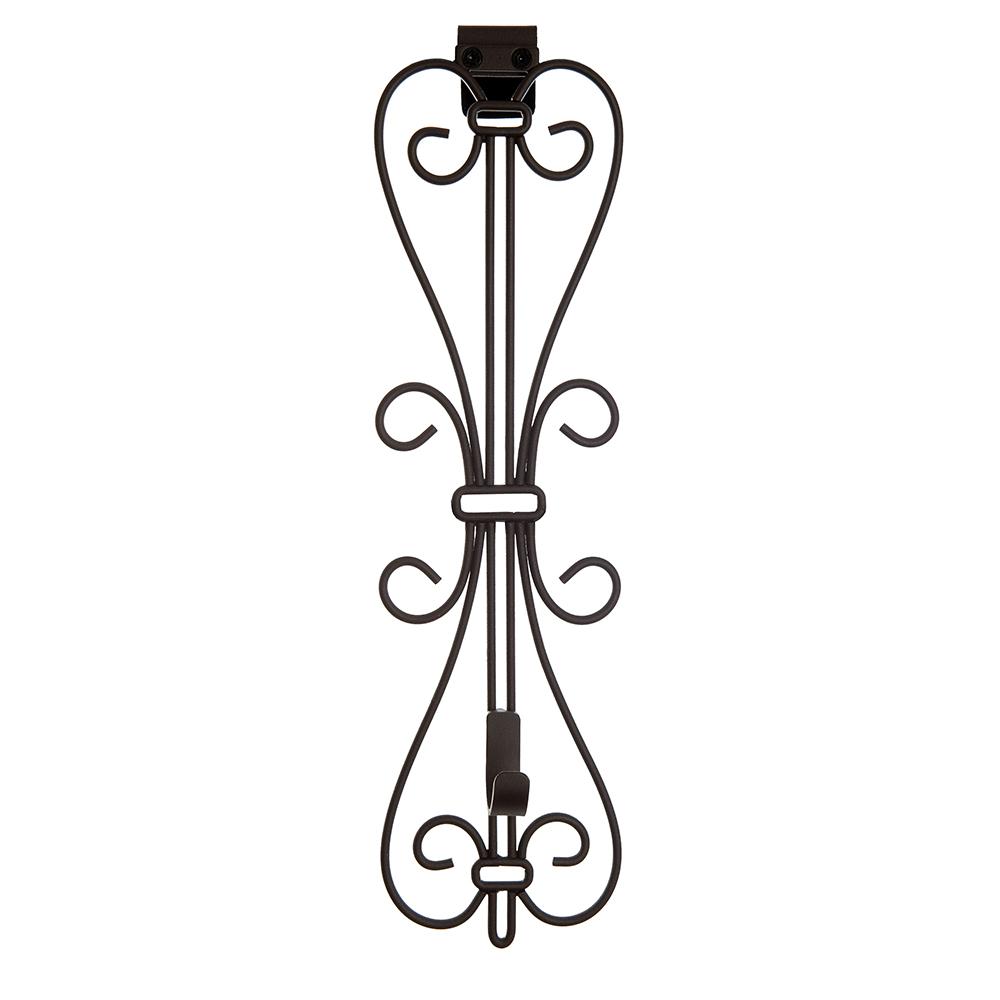 Ornate Black Metal Wire Christmas Wreath Hanger Hook