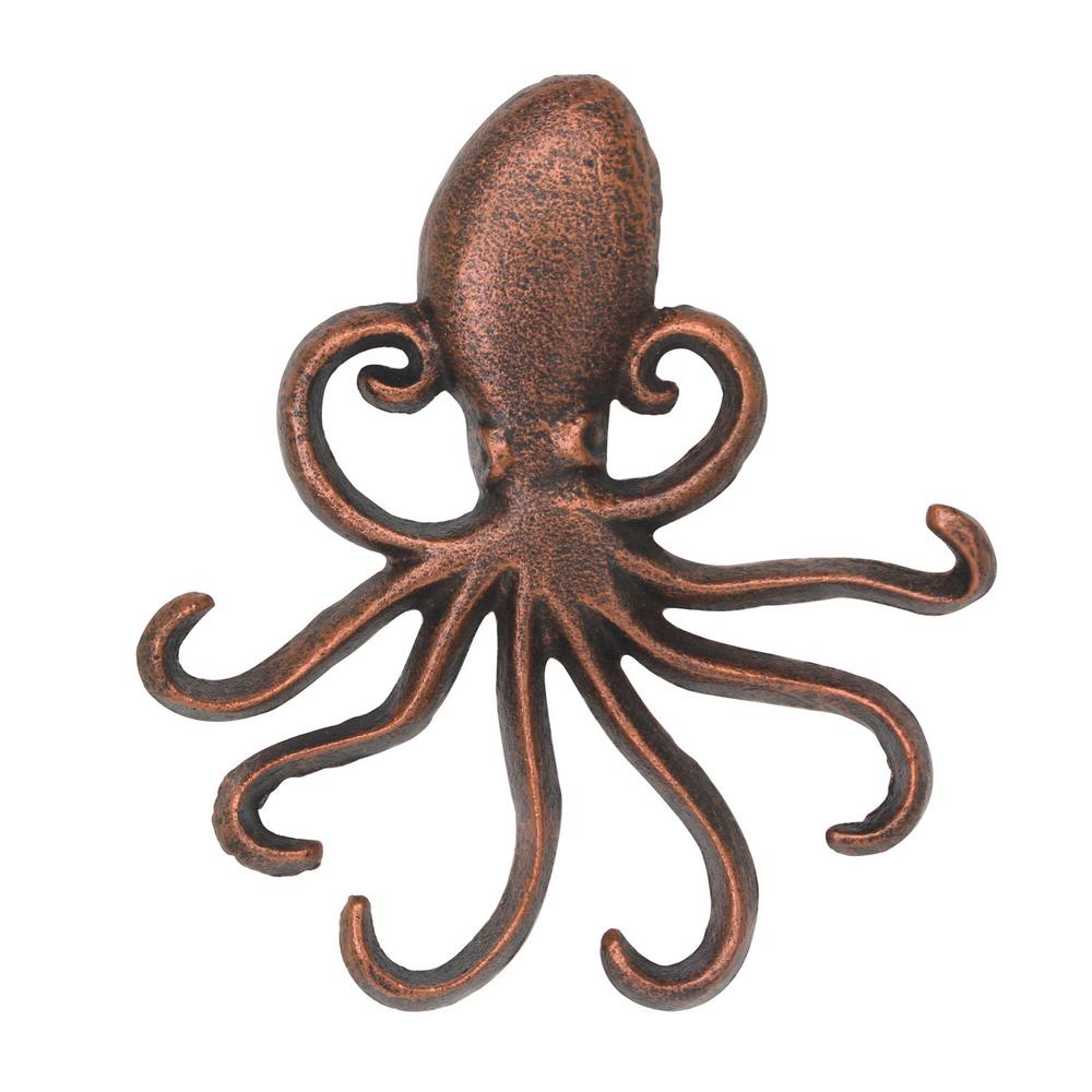 Stonebriar Collection 6 In Bronze Cast Iron Octopus Wall Hook