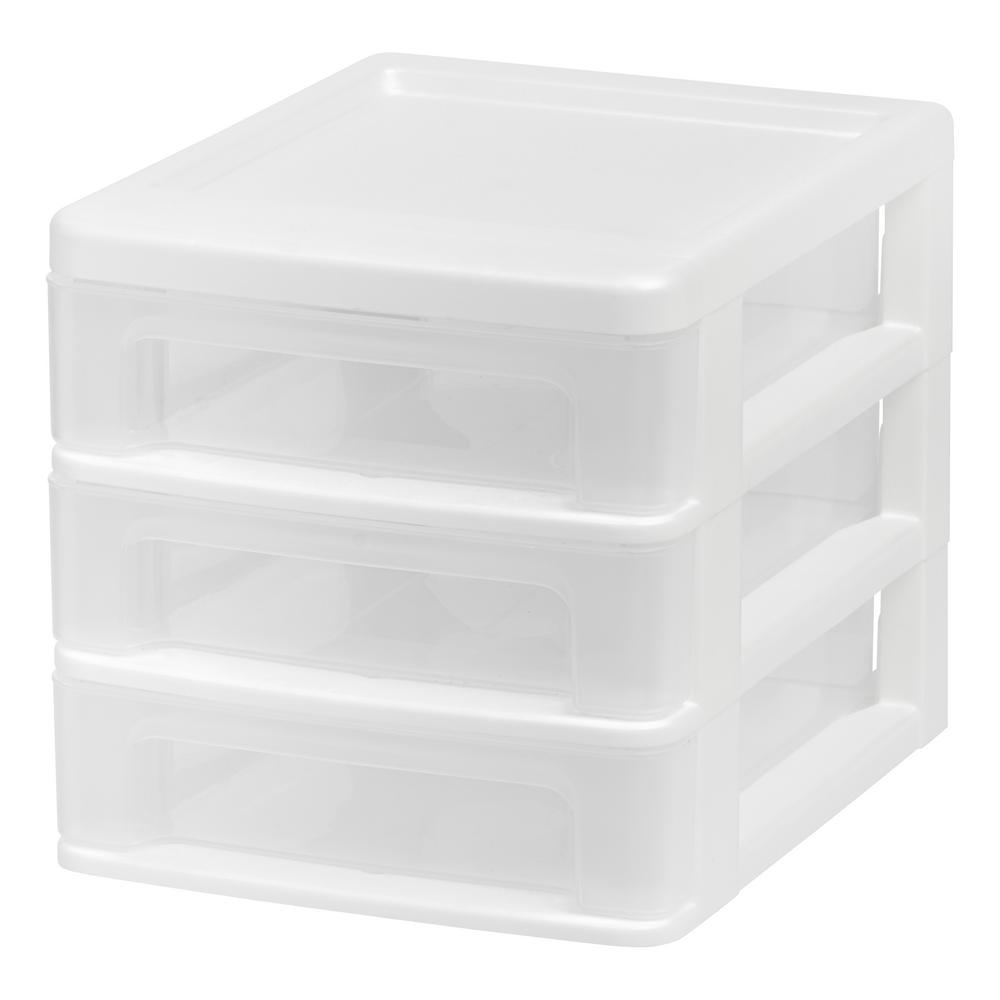 Iris 3 Drawer Desktop Organizer In White 4 Pack 587602 The Home Iris 3 Drawer Desktop Organizer In White 4 Pack