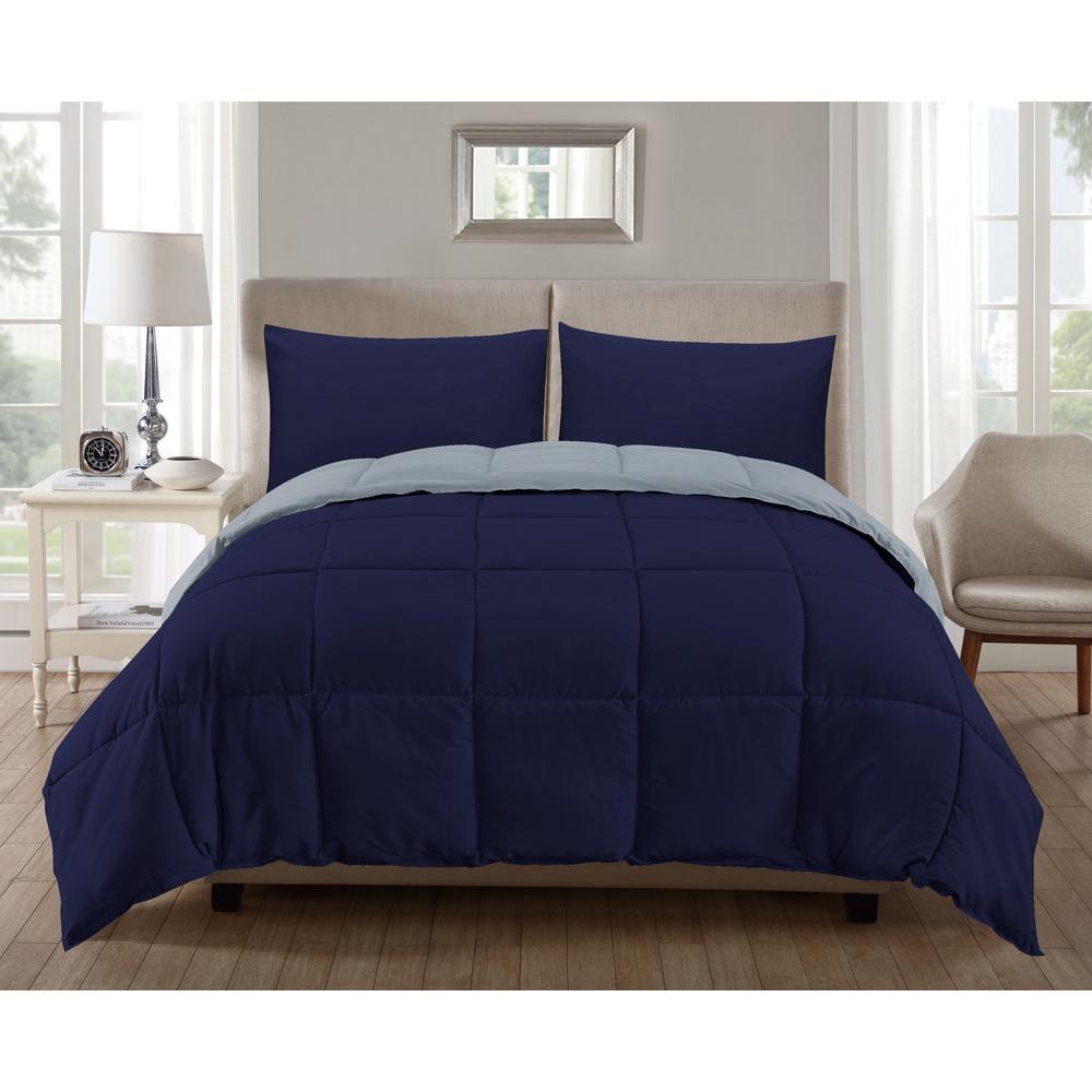 Duck River Jackson 3 Piece Dark Blue Light Blue Full Comforter Set