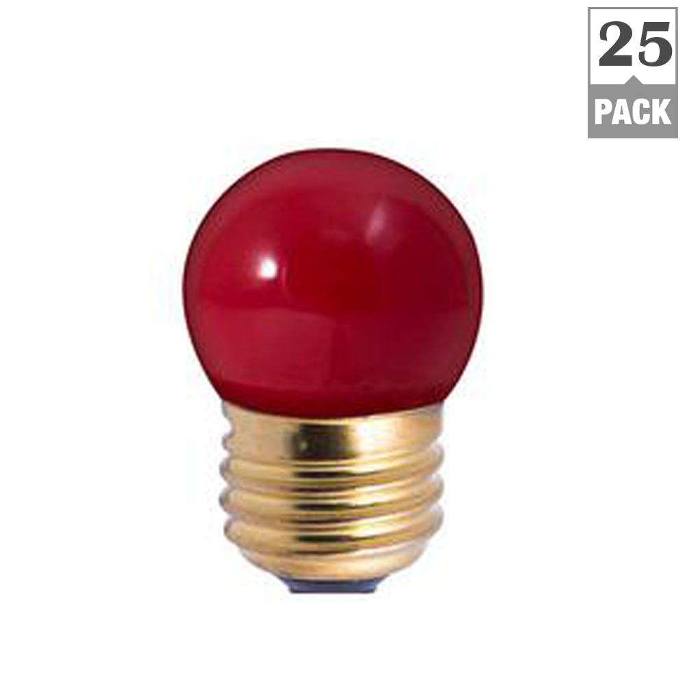 Bulbrite 7.5Watt S11 Ceramic Red Dimmable Incandescent Light Bulb (25