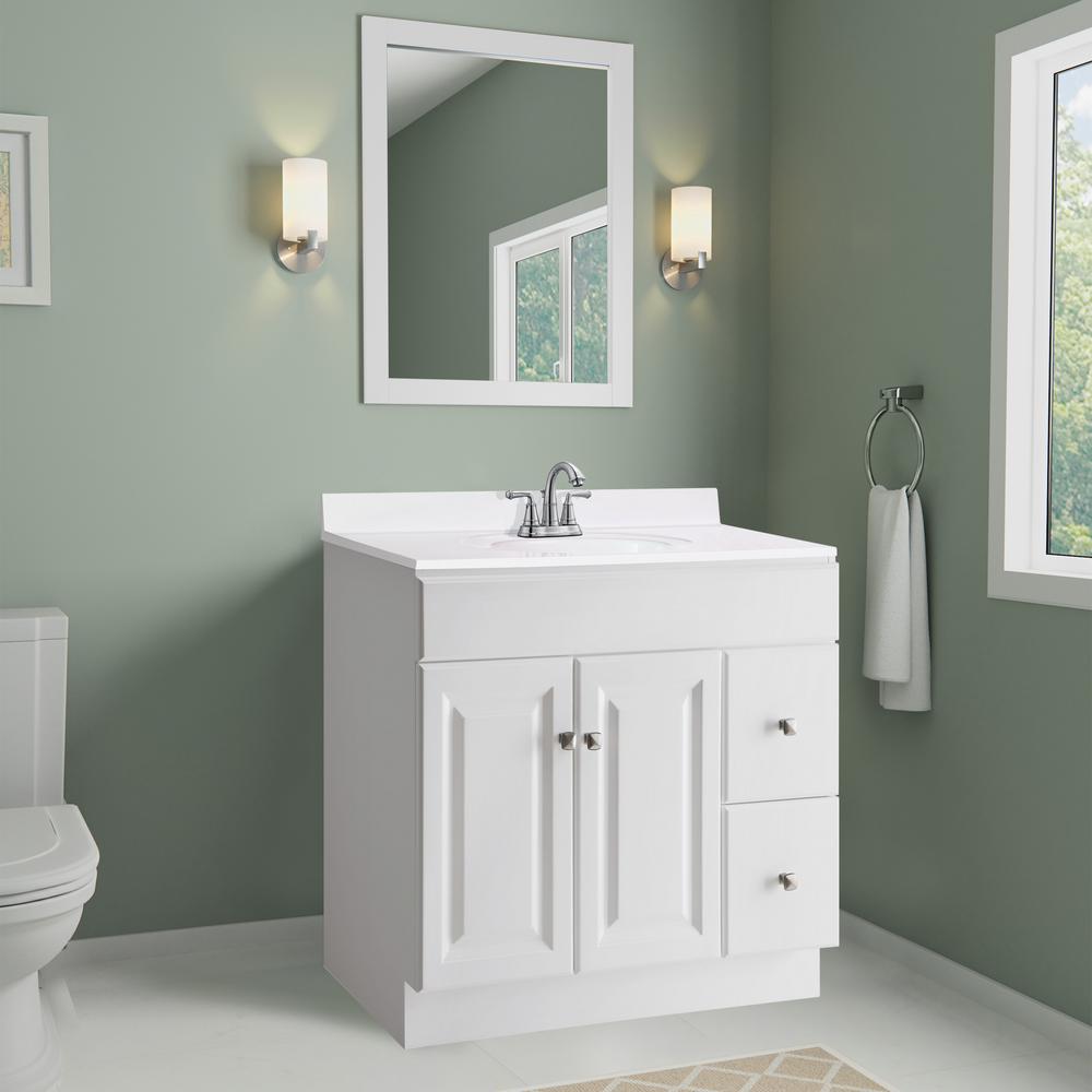 43x22 Solid White Design House 552174 Cultured Marble Vanity Top Home Garden Home Plumbing Fixtures