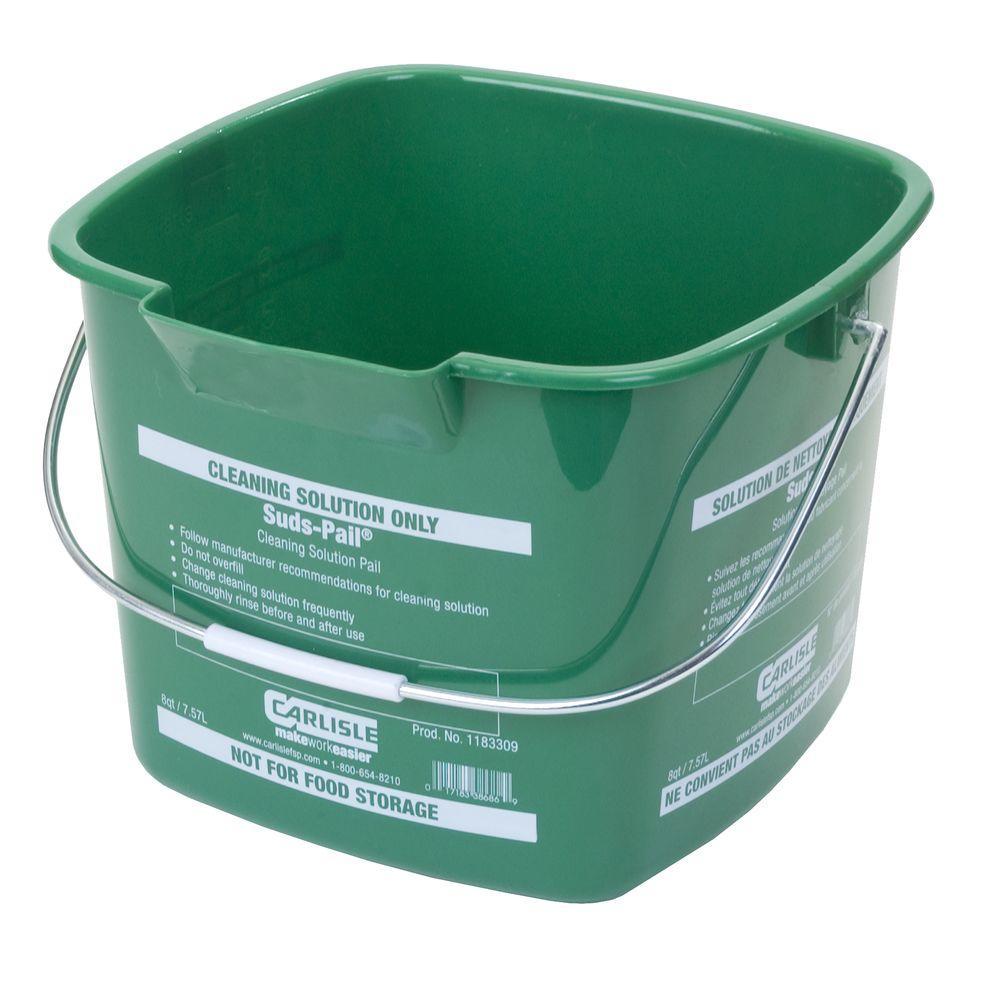 Carlisle 8 Qt. Green Suds-Pail for Cleaning Solutions (12-Case)-1183309 ...