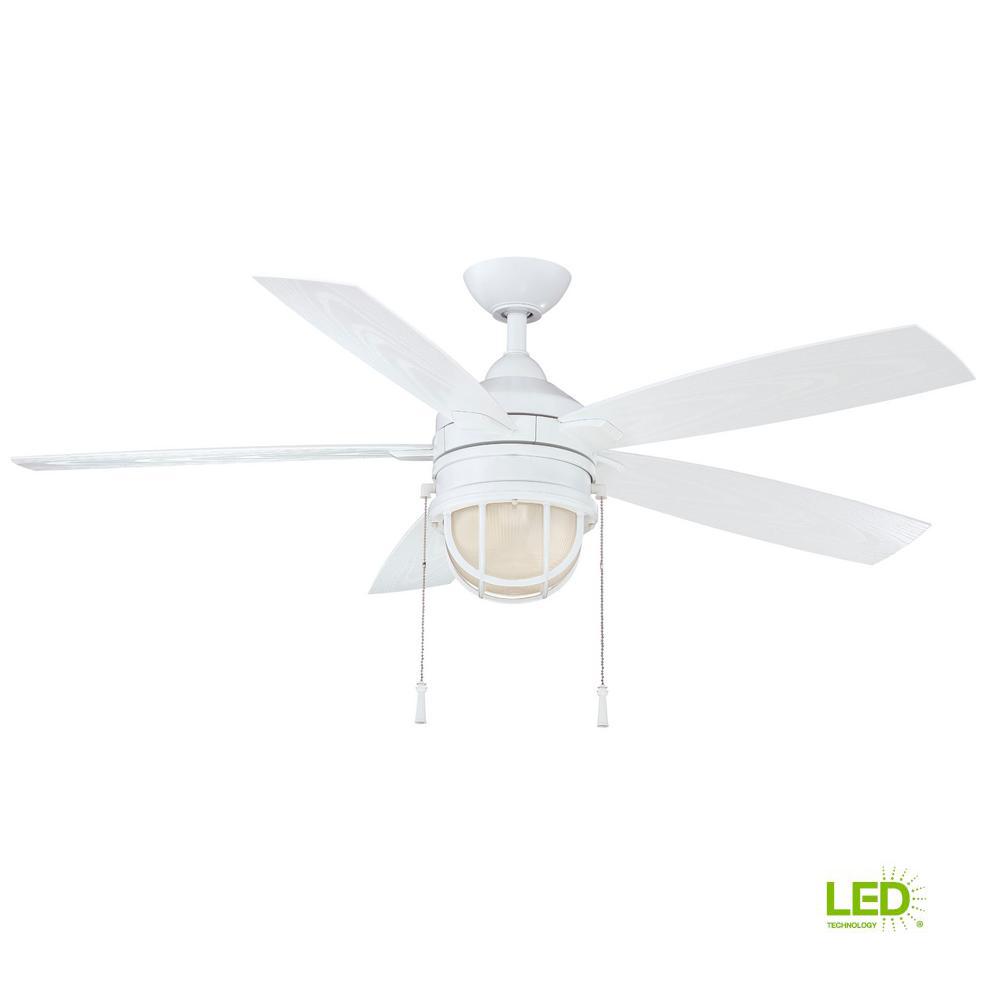 Hampton Bay Seaport 52 In Led Indoor Outdoor White Ceiling Fan Al634 Wh The Home Depot - Nautical Ceiling Light Fan Hampton Bay Seaport 52 In Led Indoor Outdoor White Ceiling Fan Al634 Wh The Home Depot - Nautical Ceiling Light Fan