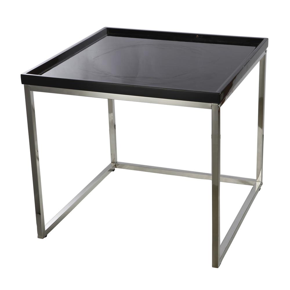 Modern Black And Silver Square Side Table