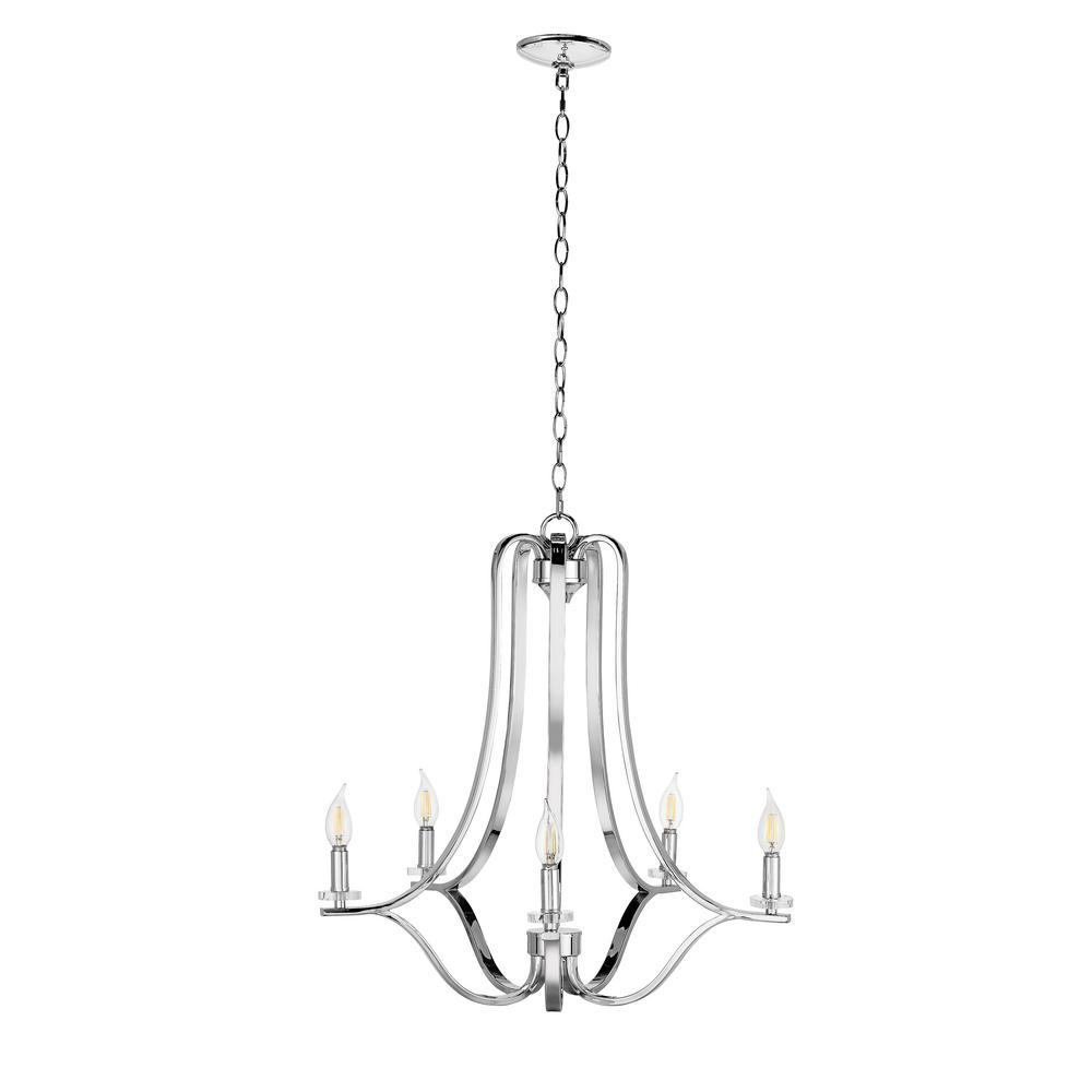 Catalina Lighting 5 Light Chrome Chandelier With Acrylic Accents Catalina Lighting 5 Light Chrome Chandelier With Acrylic Accents