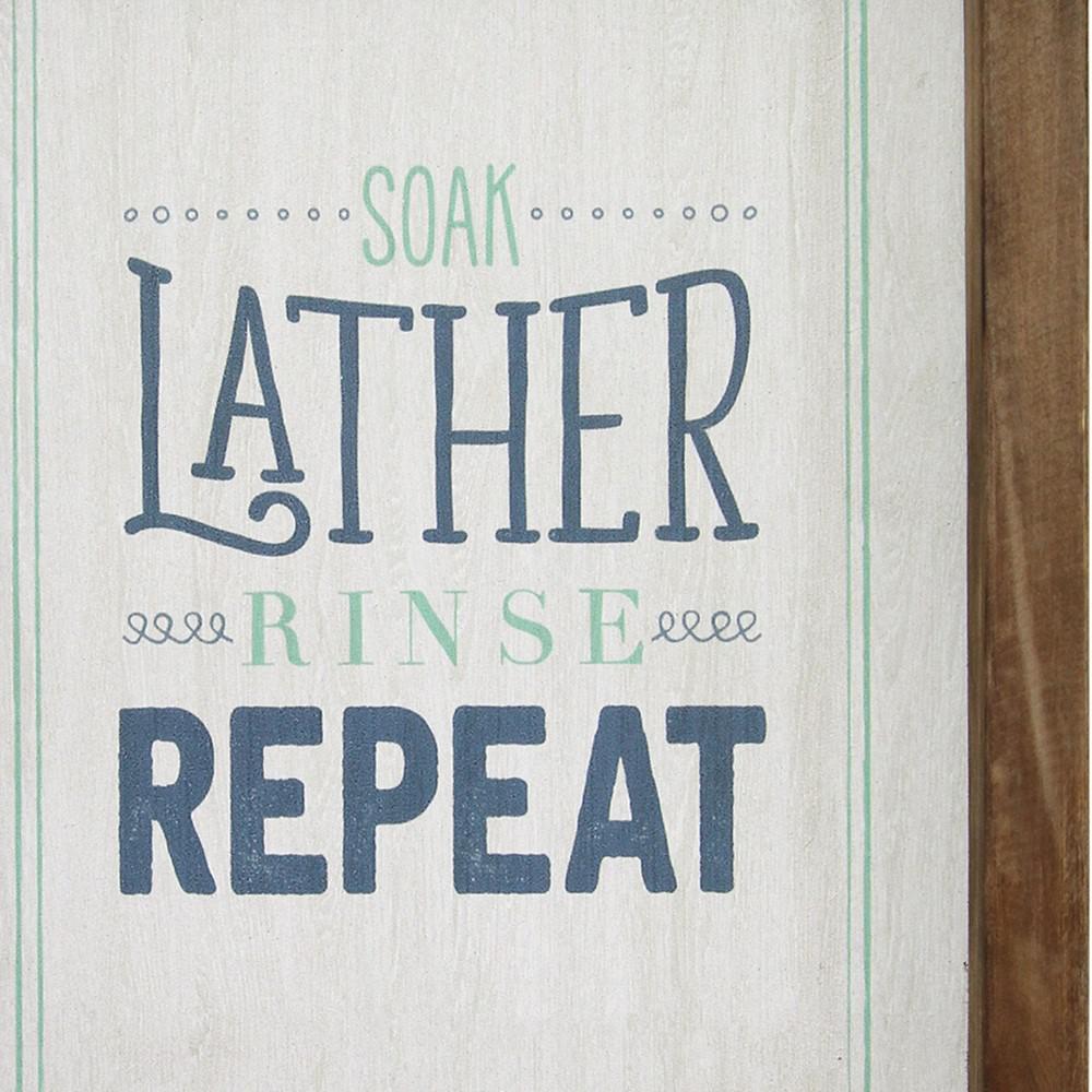 Homeroots Josephine Multi Color Soap Lather Rinse Repeat Framed Wall Art 321212 The Home Depot
