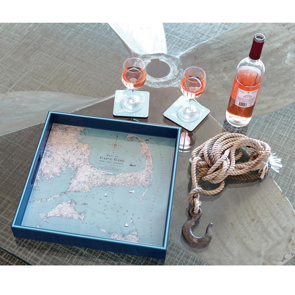 Rockflowerpaper Blue Cape Cod Decorative Tray 3 7841 The Home Depot