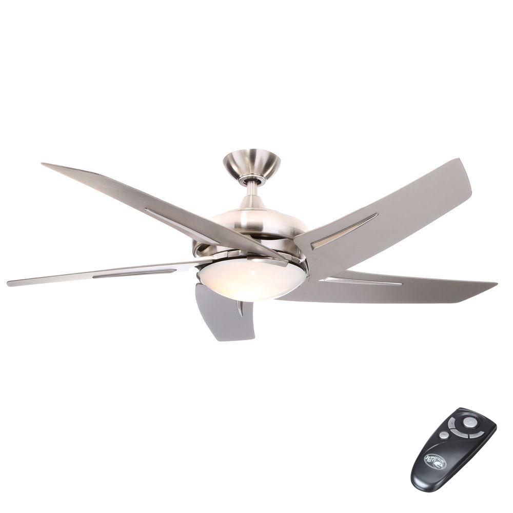 Hampton Bay Sidewinder 54 in. Indoor Brushed Nickel Ceiling Fan with