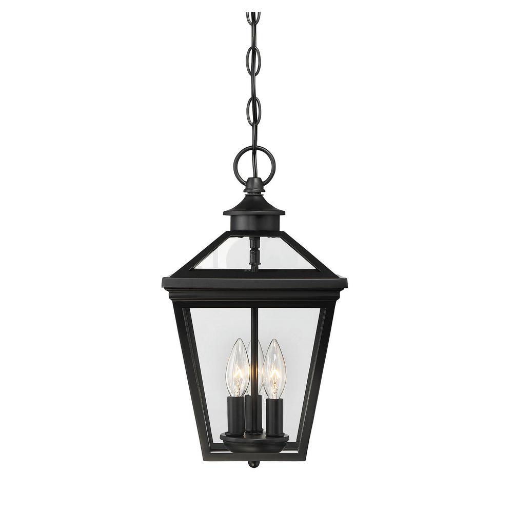 Outdoor Hanging Lights Ceiling Lighting The Home Depot 3 Light Black Outdoor Hanging Lantern