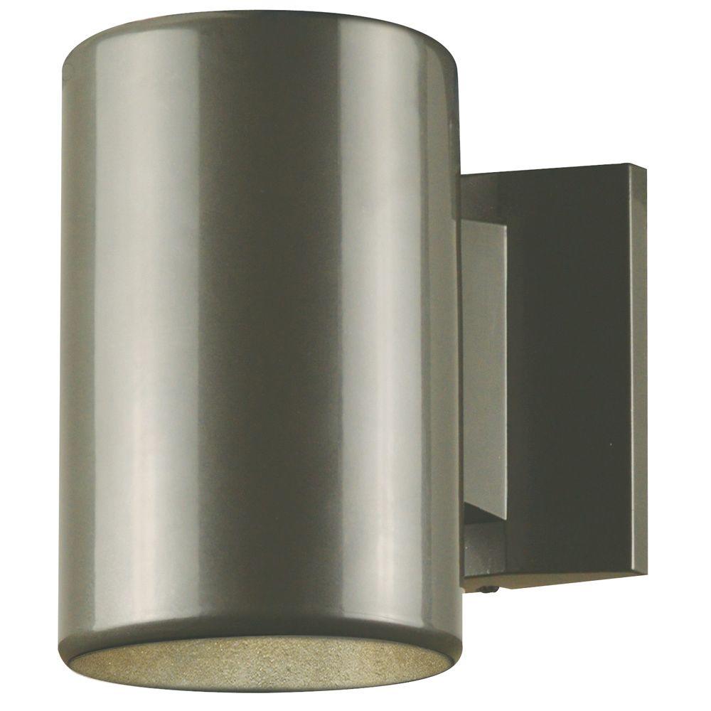 Cylinder Lights Outdoor Wall Mounted Lighting 1 Light Polished Graphite On Steel Cylinder Outdoor