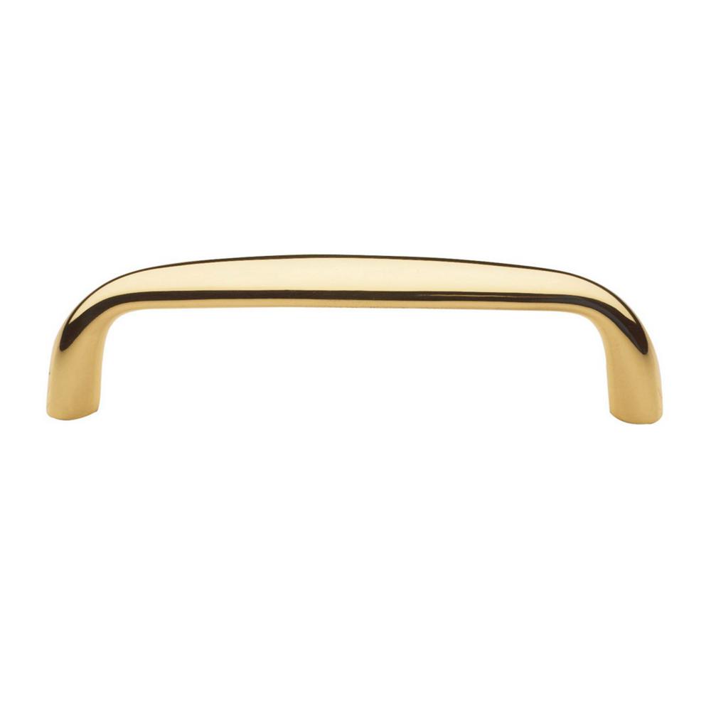 Baldwin Oval 3 5 In Center To Center Polished Brass Cabinet Pull