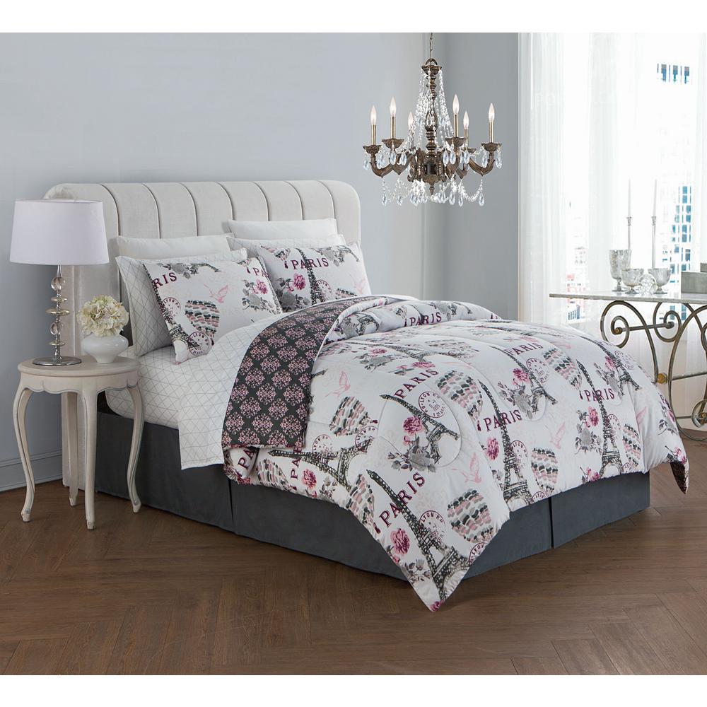 Darcy 8 Piece Blush Queen Bed In A Bag Set Drc8bbquenghbh The